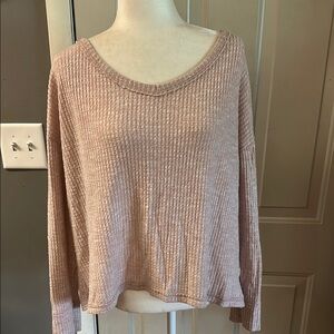 SO Women's V-Neck Sweater - Light Pink
